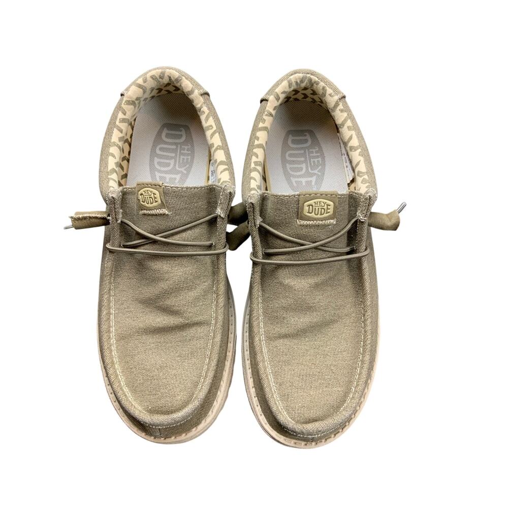Hey Dude Wally Stretch Tobacco Canvas Slip On Loafers Men’s Size 8 Lightweight - Picture 2 of 7